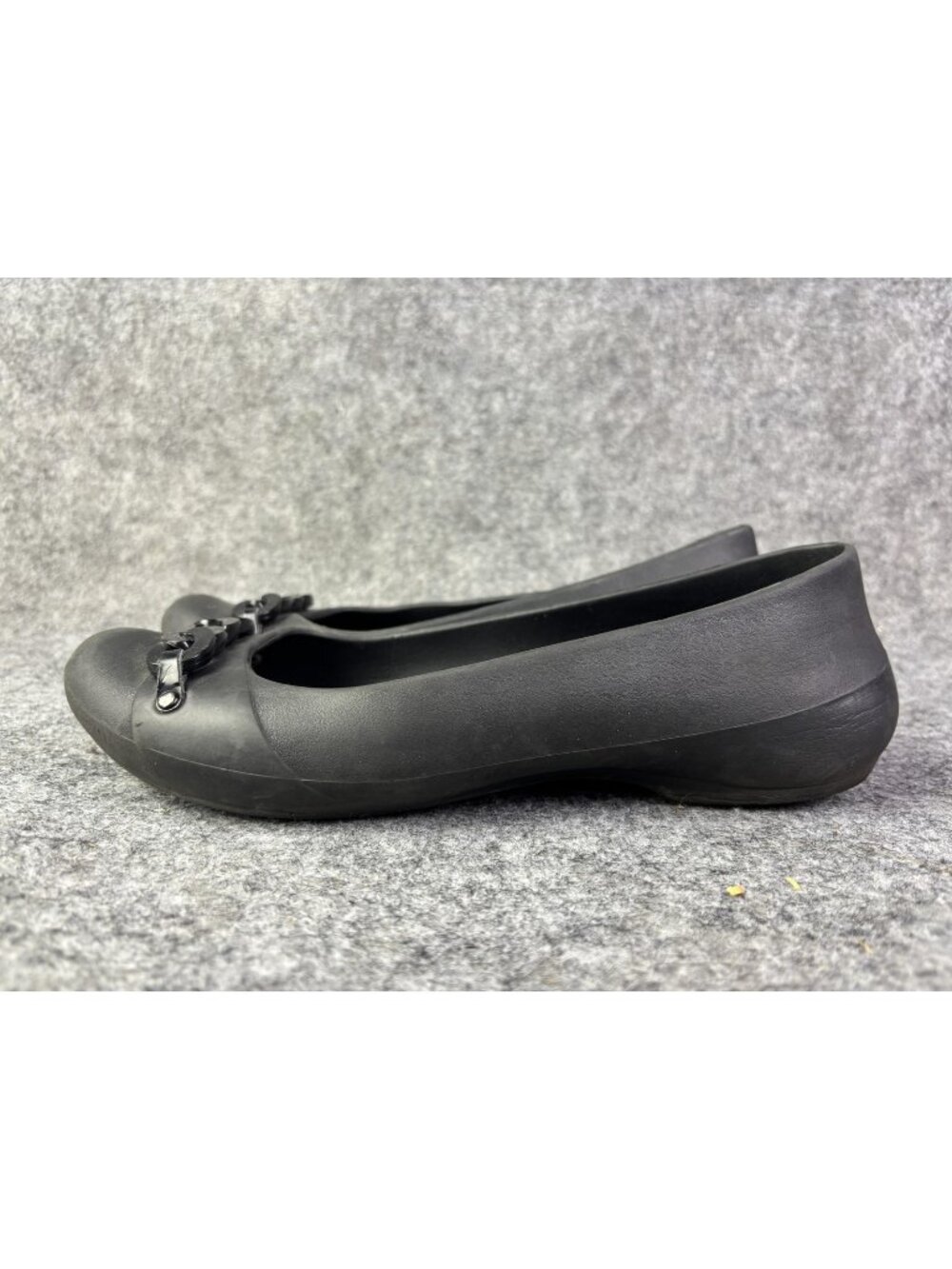 Crocs Shoes Womens Size 8 Black Chain Ballet Flats Slip On Lightweight Comfort